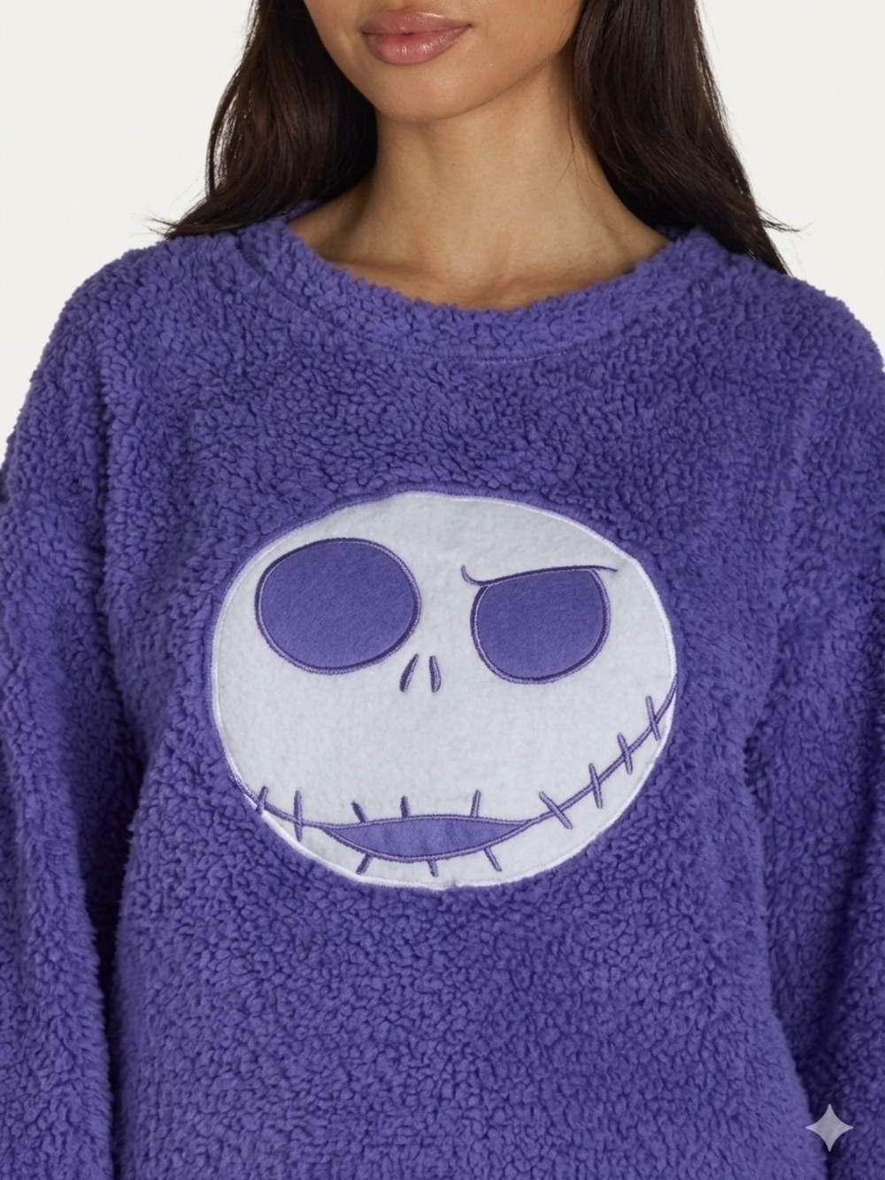 Disney Nightmare Before Christmas Jack Skellington Plush Fleece Sweater Cozy S